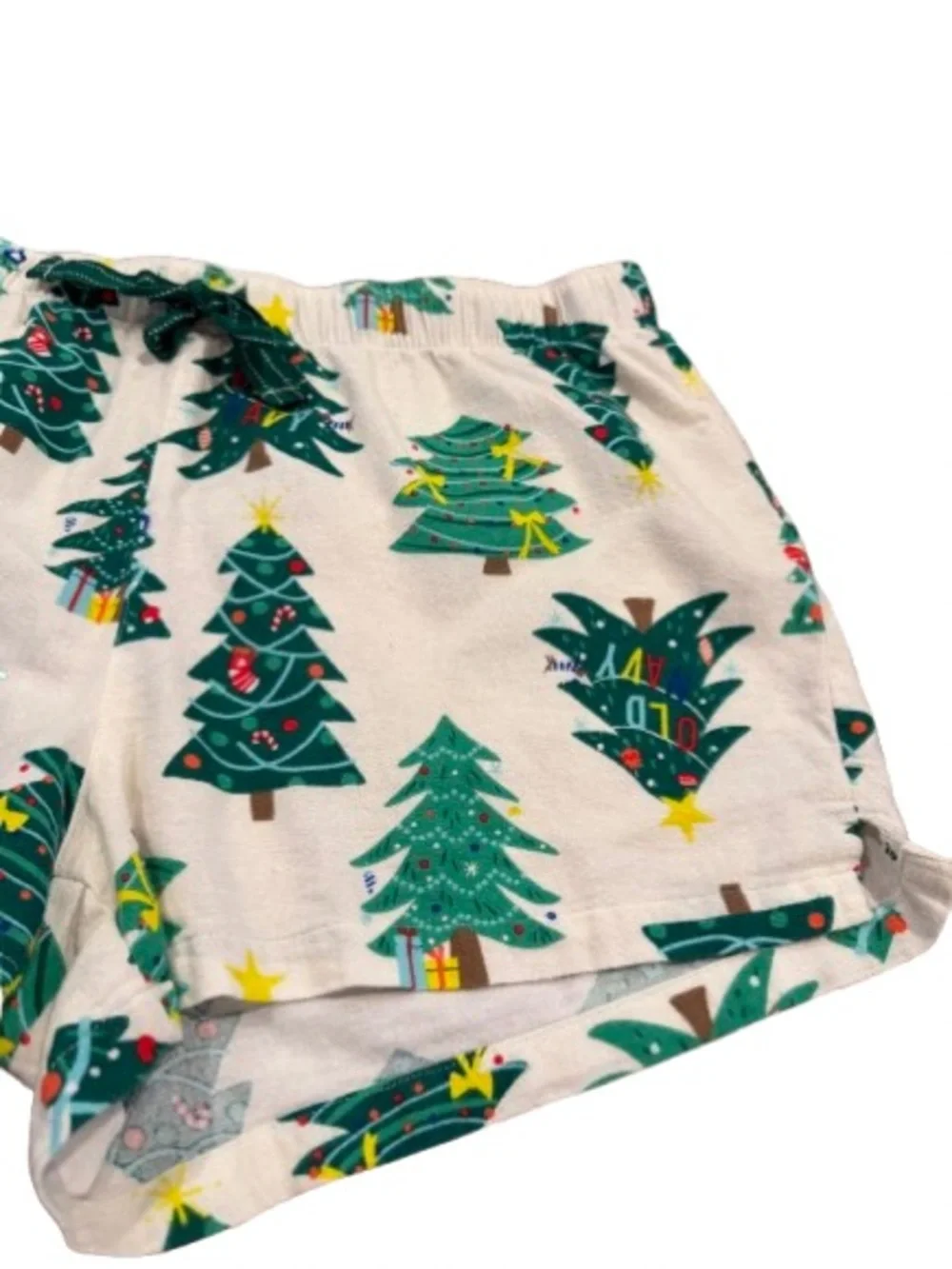 Old Navy Women’s Lounge Shorts with Green Christmas Tree Print Size Large Tall
